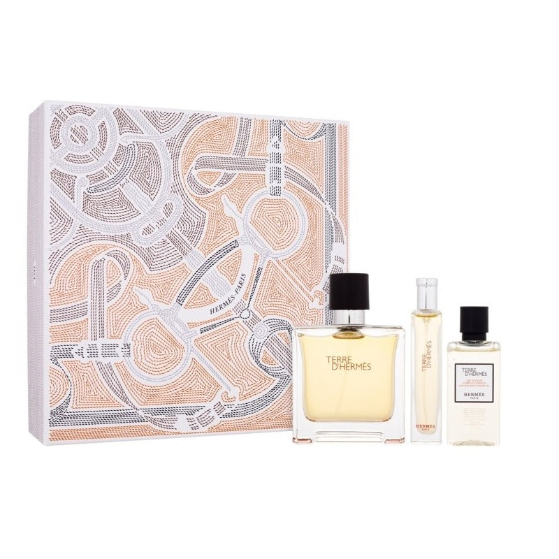 Cofanetto Terre D'Hermes Parfum - Pure Perfume 75 ml + Parfum - Pure Parfume 15 ml +  Hair And Body Shower Gel 40 ml Uomo